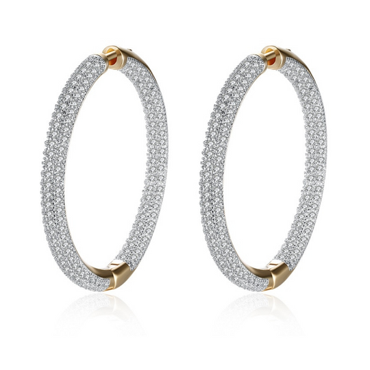 Pendientes de Aro Cravejados Chapados en Oro de 18K